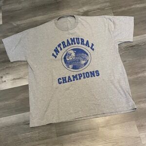 Vintage UNCA Intramural Champions T-Shirt Mens Gray Blue Bulldog Graphic Tee XL